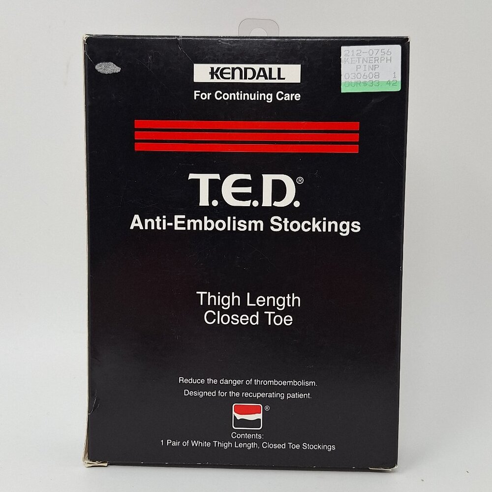 T.E.D. 4299 Anti-Embolism Stockings Knee Short Regular Size Large New